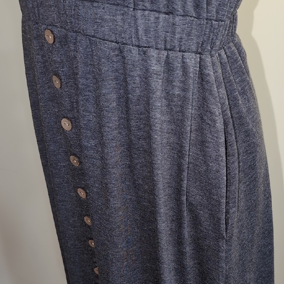 BTFBM Women's Charcoal Sleeveless Button Front Dress - Picture 4 of 8